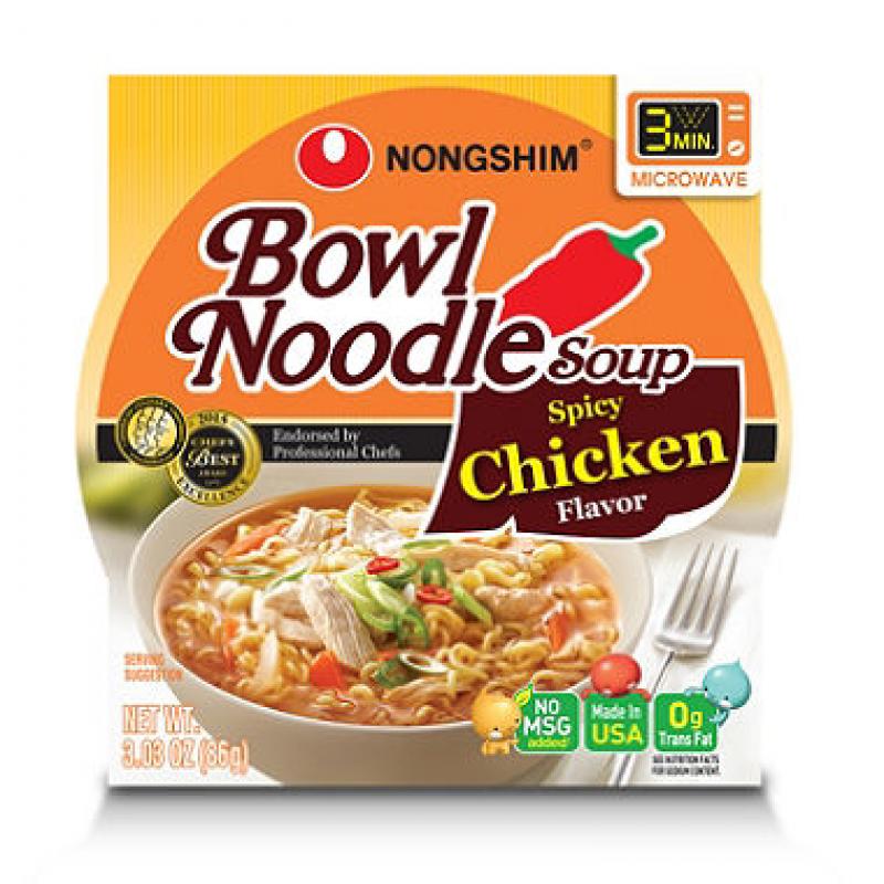 Nongshim Spicy Chicken Bowl Noodle Soup (3.03 oz., 12 ct.) (pack of 2)