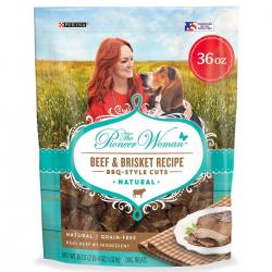 The Pioneer Woman Dog Treats - Natural Grain-Free Beef & Brisket Recipe BBQ Style Cuts (36 oz.)