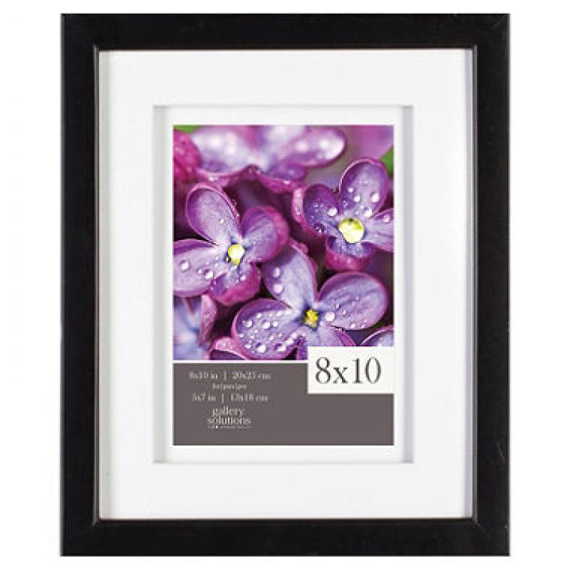Gallery Solutions 8" x 10" Black Frame with White Airfloat Mat