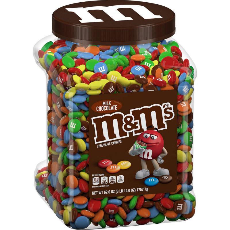M&M's Milk Chocolate Plastic Jar, Pantry Size (62oz.)