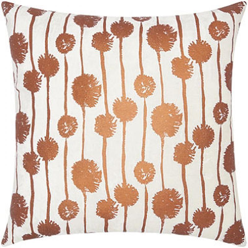Copper Metallic Dandelions 20" x 20" Decorative Pillow By Nourison