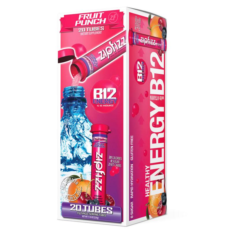 Zipfizz Energy Drink Mix, Fruit Punch (20 ct)