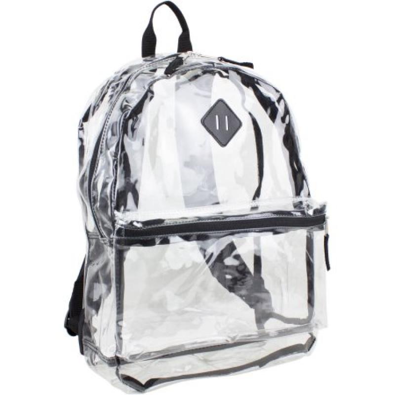 Eastsport Clear Backpack with Front Pocket, Adjustable Straps and Lash Tab