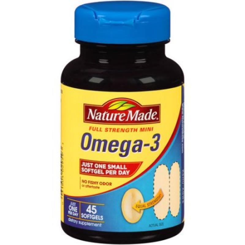 Nature Made Omega-3 Full Strength Mini Softgels, 45 count