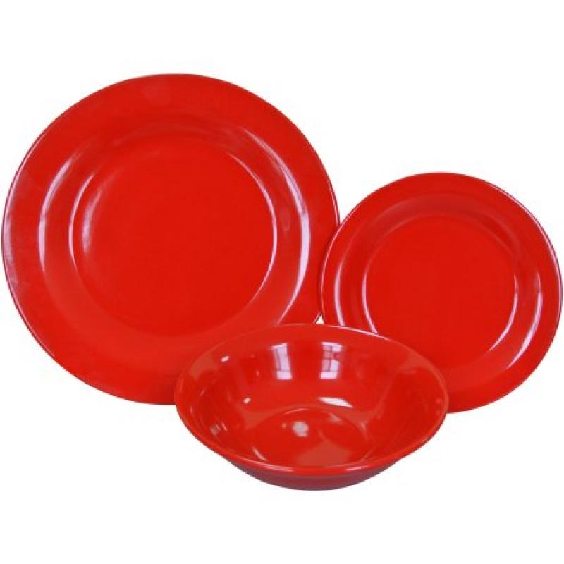 Mainstays Bright Red 12-Piece Stoneware Dinnerware Set