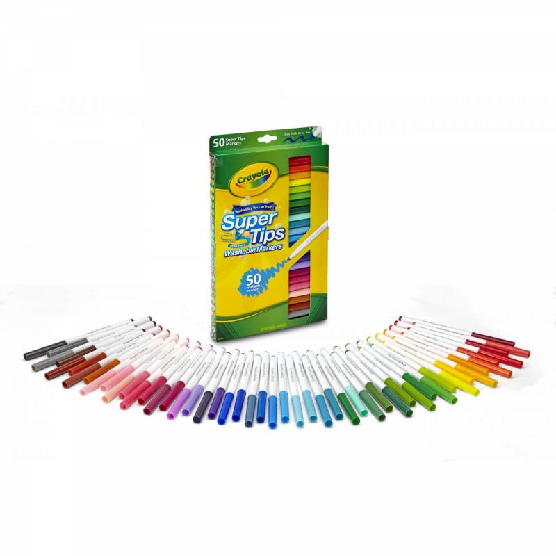 Crayola Super Tips Washable Markers, 50 Count