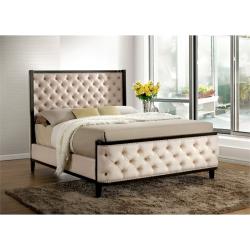 Furniture of America Elsa California King Tufted Upholstered Bed