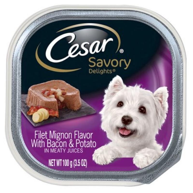 CESAR SAVORY DELIGHTS Filet Mignon Flavor with Bacon & Potato Dog Food Tray 3.5 oz.
