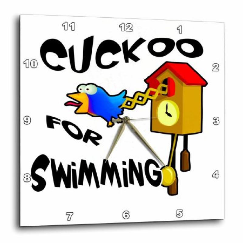 3dRose Funny Cuckoo For Swimming Bird Design, Wall Clock, 10 by 10-inch