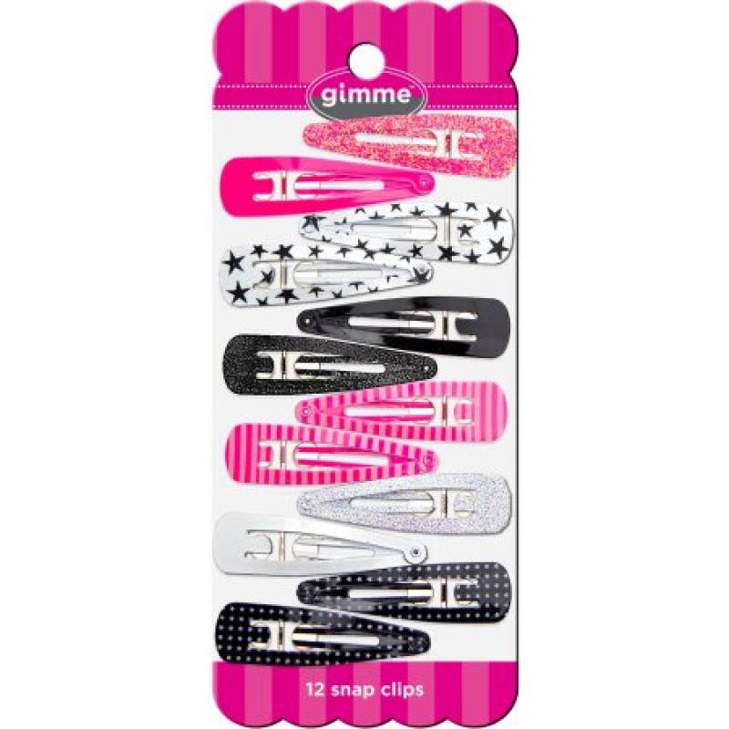 Gimme BWP Snap Hair Clips, 12 count