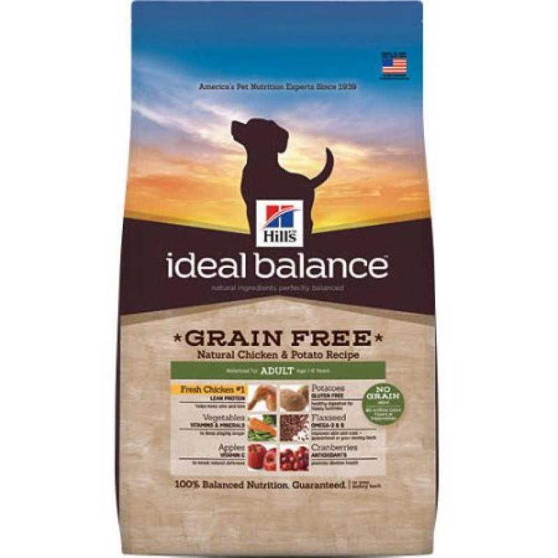 Hill&#039;s Ideal Balance Adult Grain Free Natural Chicken & Potato Recipe Dry Dog Food, 11 lb bag