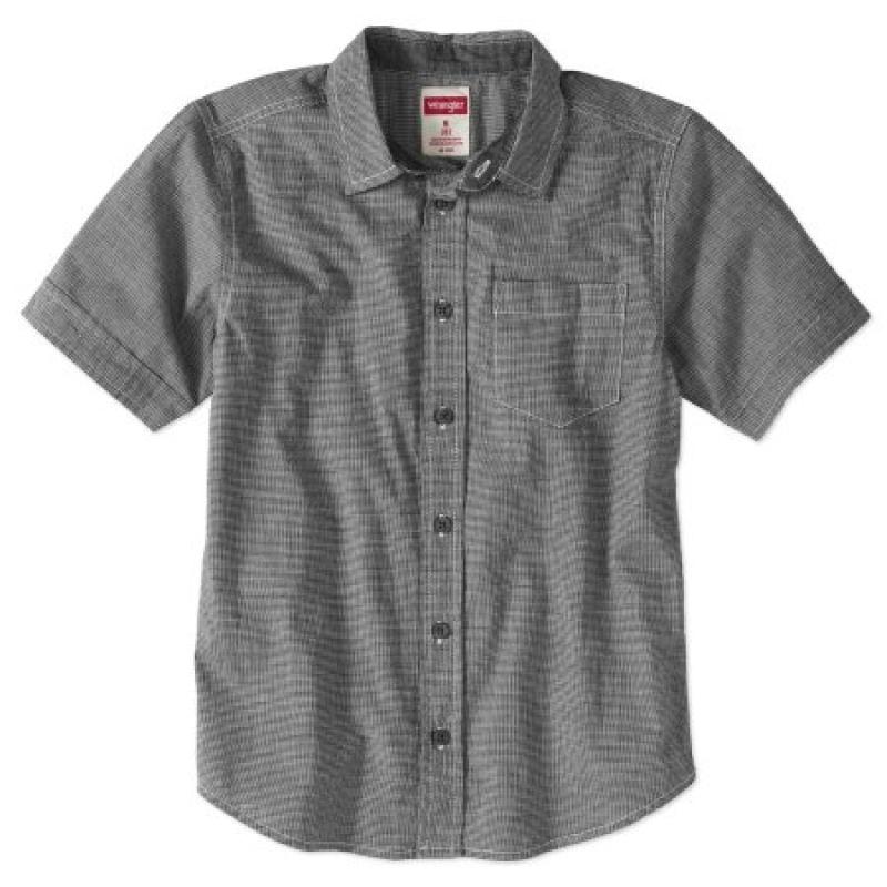 Wrangler Boys&#039; Short Sleeve Plaid Button Up Top
