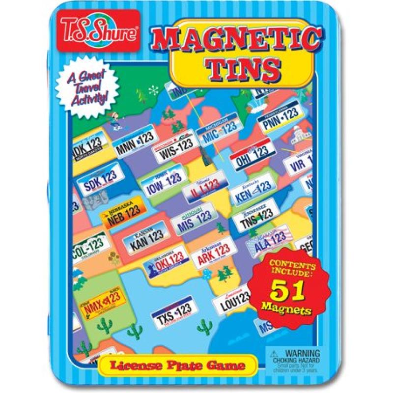 T.S. Shure License Plate Game Magnetic Tin Play Set