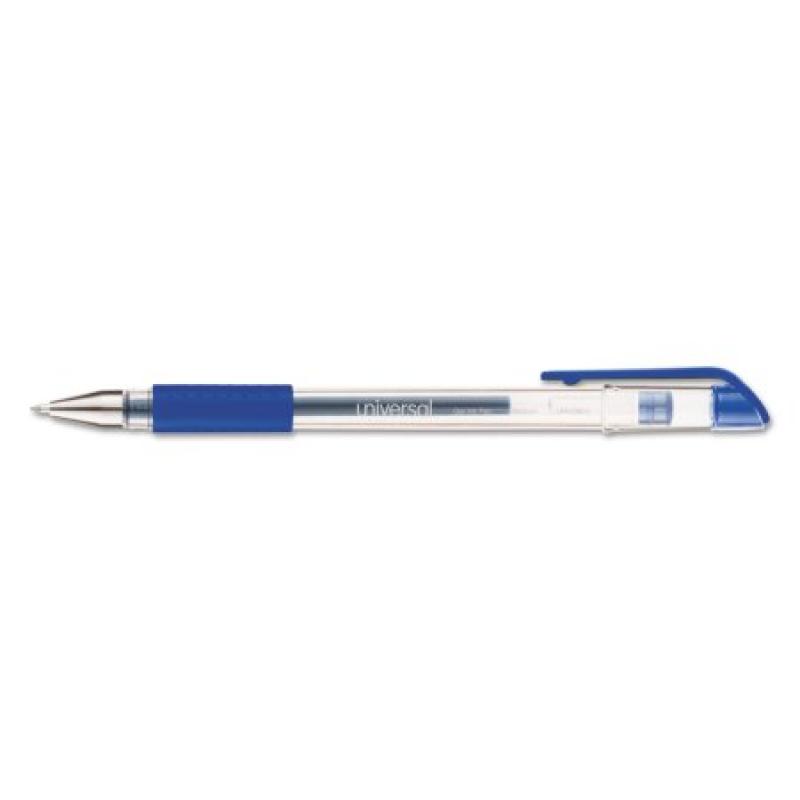 Universal Roller Ball Stick Gel Pen, Blue Ink, Medium, Dozen