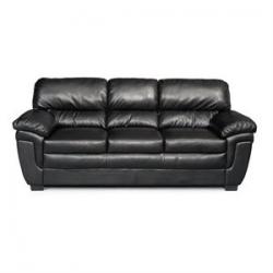 Coaster Fenmore Casual Split Back Leather Sofa in Black