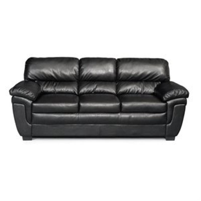 Coaster Fenmore Casual Split Back Leather Sofa in Black