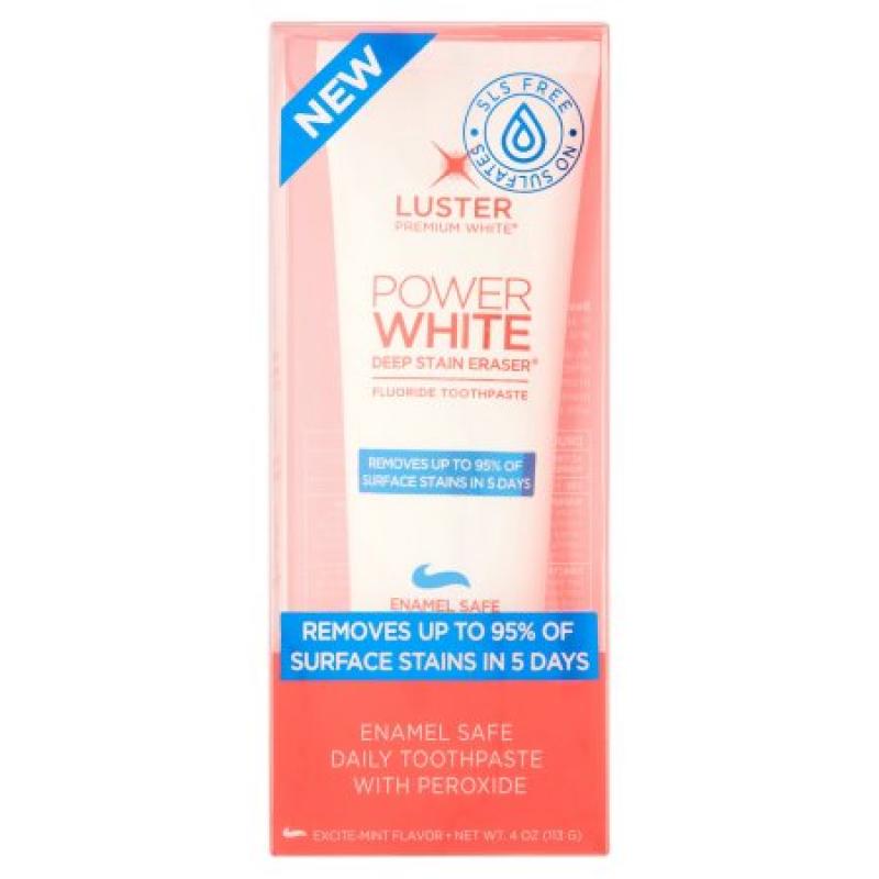 Luster Power White Deep Stain Eraser Excite-Mint Flavor Daily Toothpaste, 4 oz
