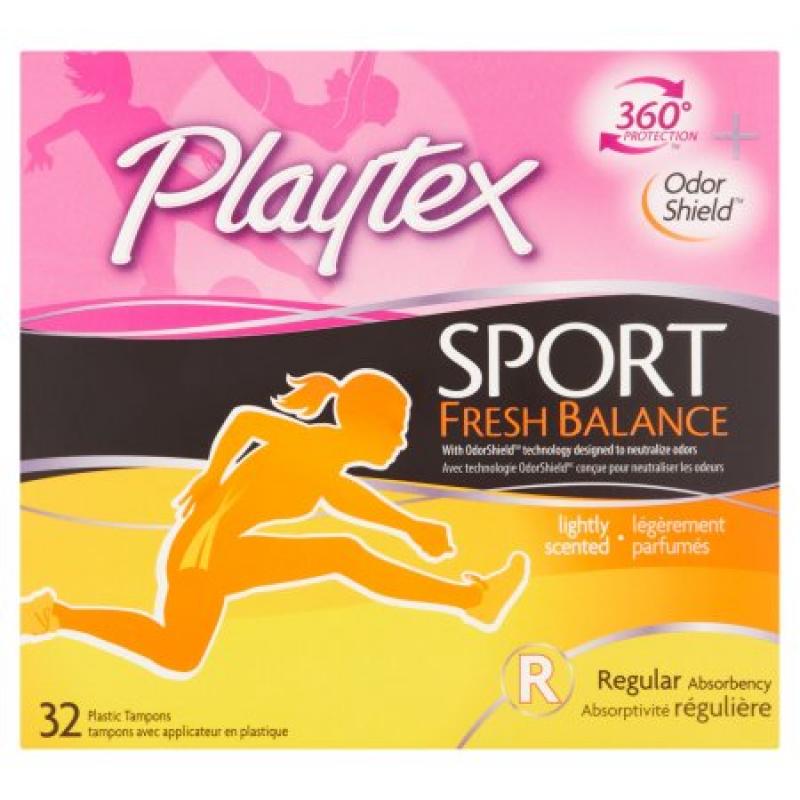 Playtex Sport Tampons Scented Fresh Balance Regular Absorbency - 32 Count