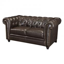 Coaster Traditional Button-Tufted Loveseat with Rolled Back and Arms - Brown