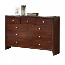 ACME Ilana Contemporary Nine Drawer Dresser in Brown Cherry 20405