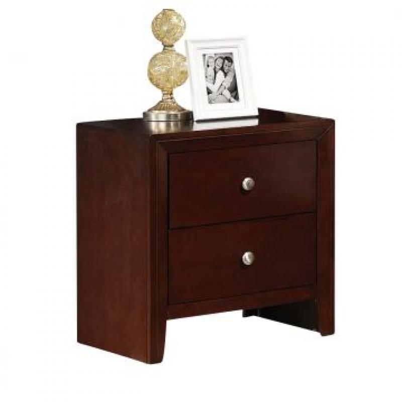ACME Ilana Contemporary Two Drawer Nightstand in Brown Cherry 20403