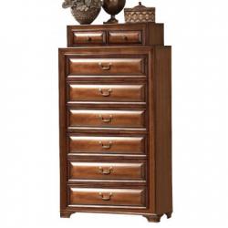 ACME Konane Nightstand with Curved Beveled Front Panels in Brown Cherry 20456