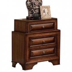 ACME Konane Nightstand with Curved Beveled Front Panels in Brown Cherry 20456