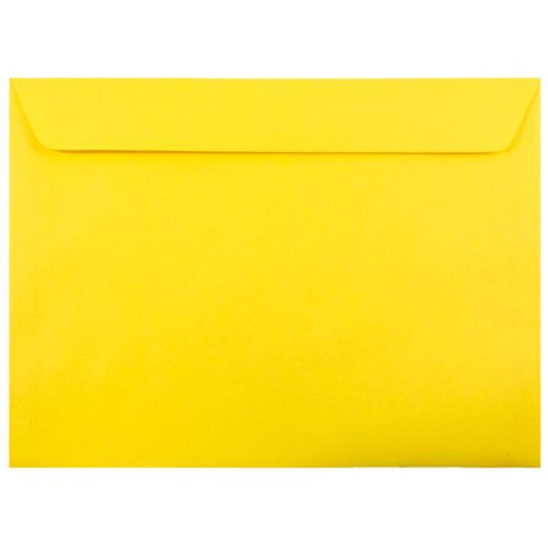 JAM Paper 9 x 12 Booklet Recycled Envelope, Brite Hue Yellow, 500/box