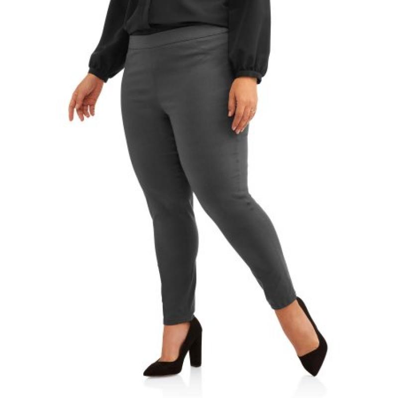 Lifestyle Attitudes Women&#039;s Plus Stretch Woven Career Pant With Scoop Pockets