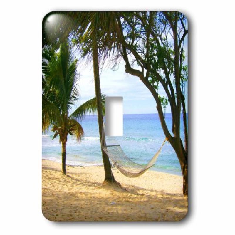 3dRose Tropical Beach Hammock. , 2 Plug Outlet Cover