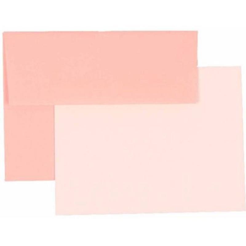 JAM Paper Personal Stationery Sets with Matching A2 Envelopes, Baby Pink, 25-Pack