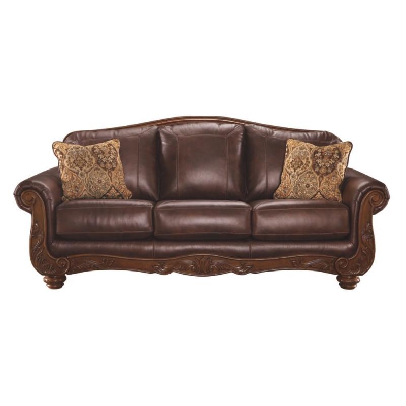 Ashley Furniture Signature Design - Mellwood Leather Sofa - Traditional - Walnut
