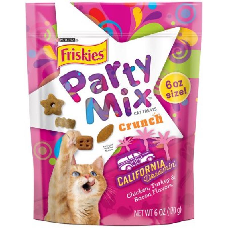 Purina Friskies Party Mix Crunch California Dreamin&#039; Cat Treats 6 oz. Pouch