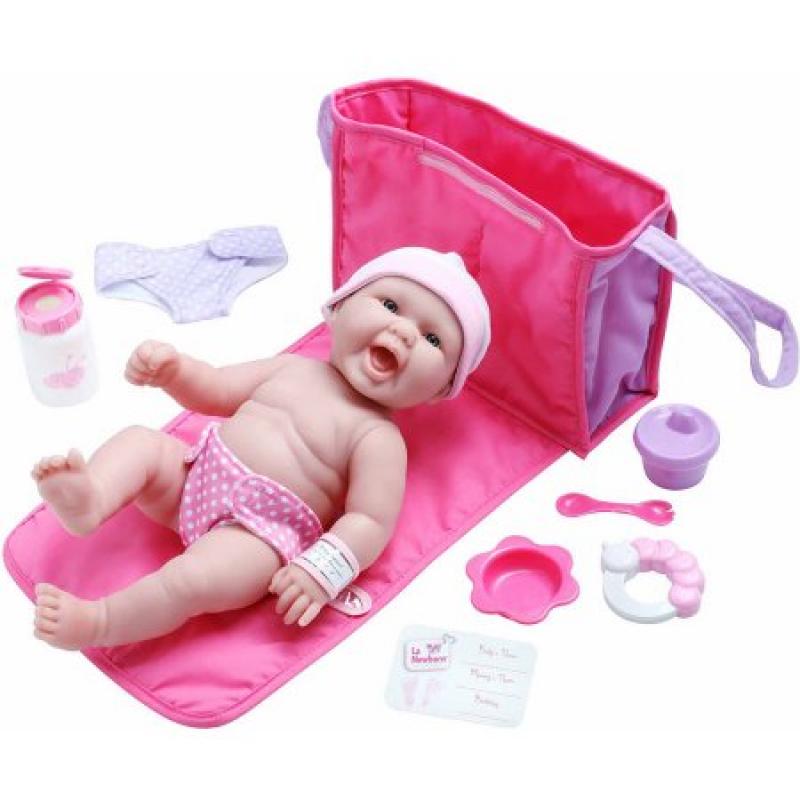 La Newborn 13" Life-Like All-Vinyl Baby Doll Diaper Bag and Accessory Gift Set
