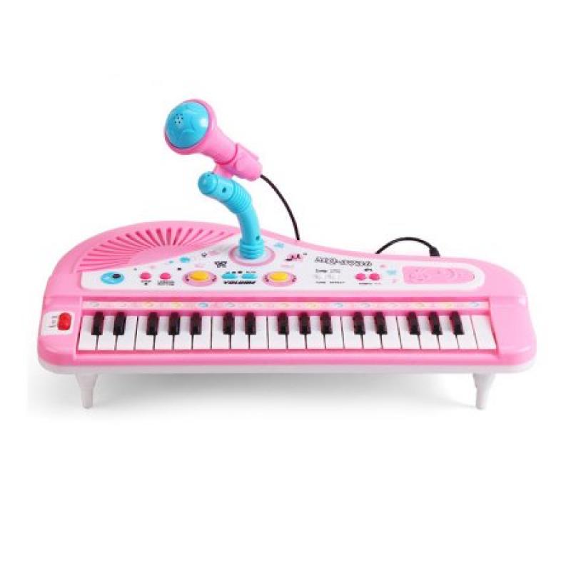Electronic Organ Keyboard Piano with Microphone 37 Keys Multi-function Kids Children Educational Toys - Pink