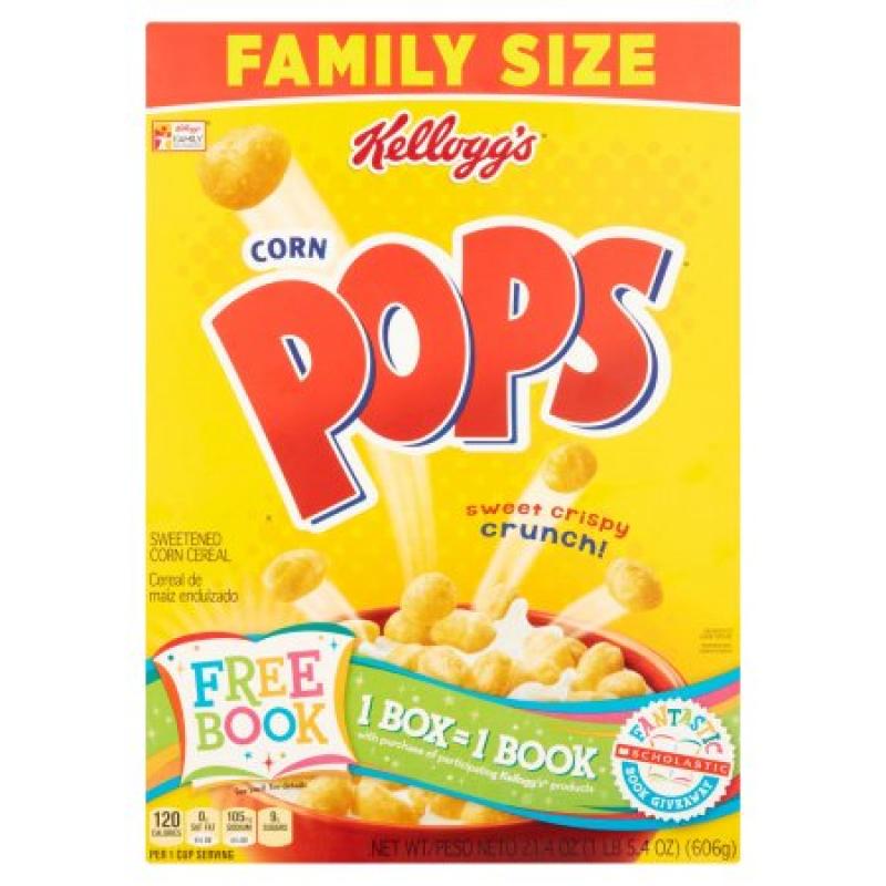Kellogg&#039;s Corn Pops Sweetened Corn Cereal Family Size 21.4 oz
