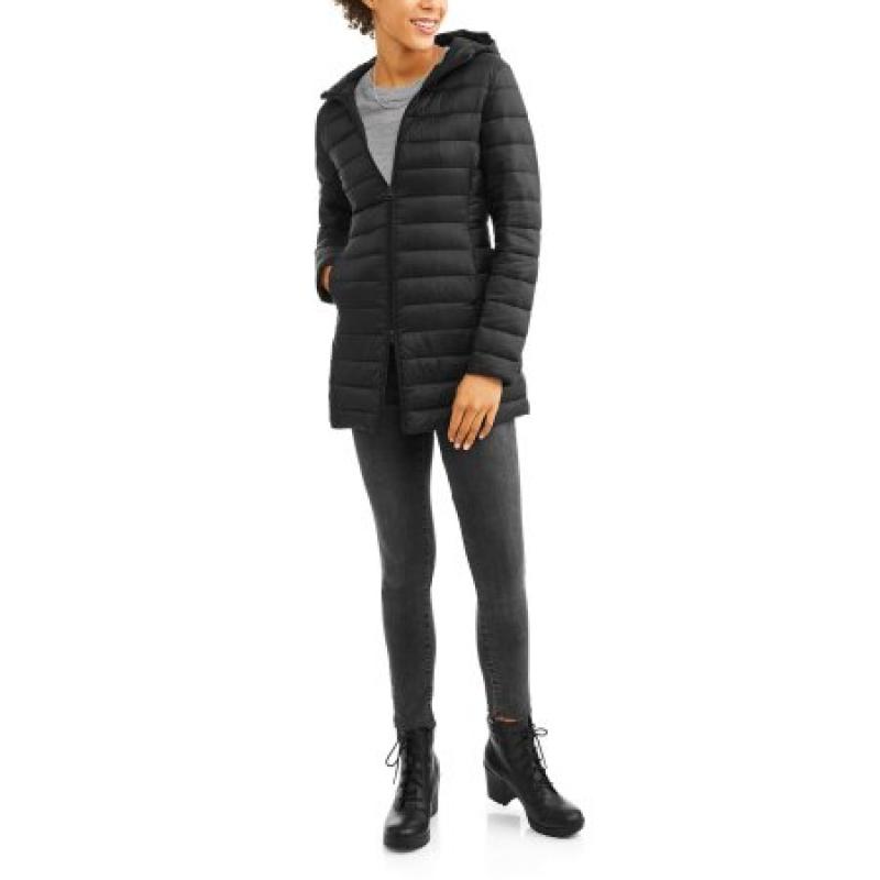 Swiss Tech Women&#039;s Long Hooded Puffer Jacket