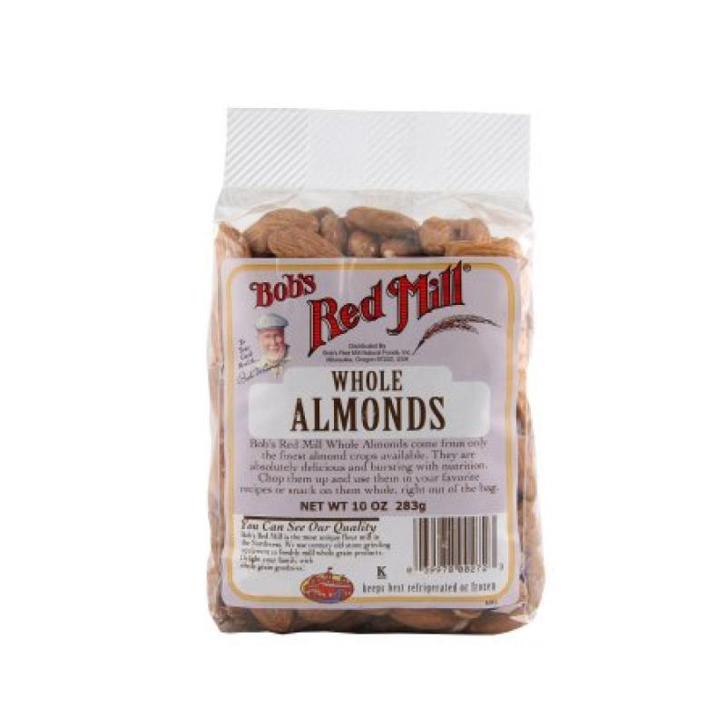 Bobs Red Mill Nuts Almonds, Whole, 10 Oz