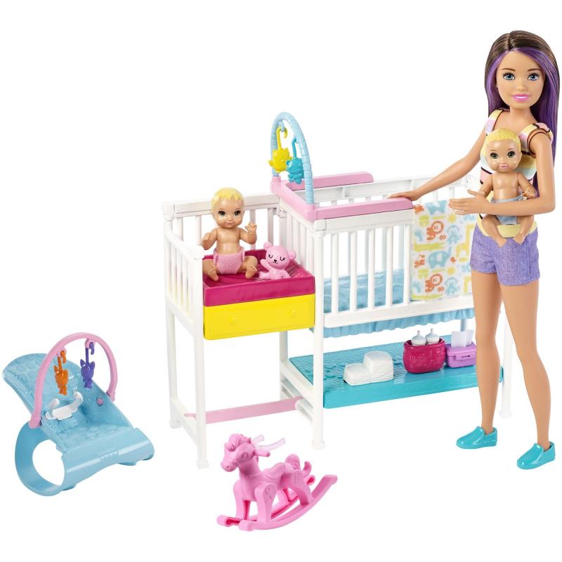 Barbie Skipper Babysitters Inc. Nap &#039;n Nurture Nursery Dolls Playset