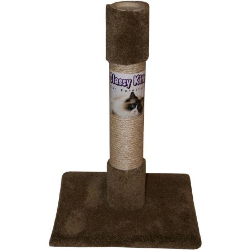 Classy Kitty Decorator Post with Carpet and Sisal, 14"L x 16"W x 26"H