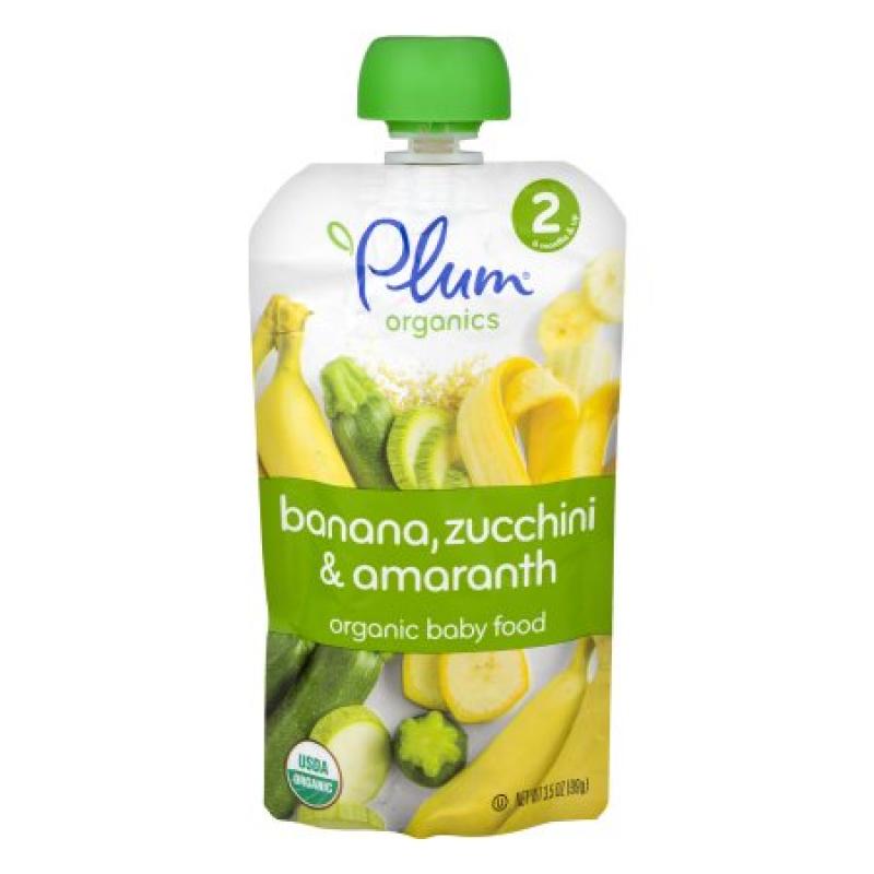 Plum Organics Baby Food Banana, Zucchini & Amaranth, 3.5 OZ