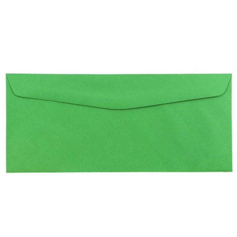 JAM Paper #10 Business Envelope, 4 1/8" x 9 1/2", Brite Hue Christmas Green, 1000/carton