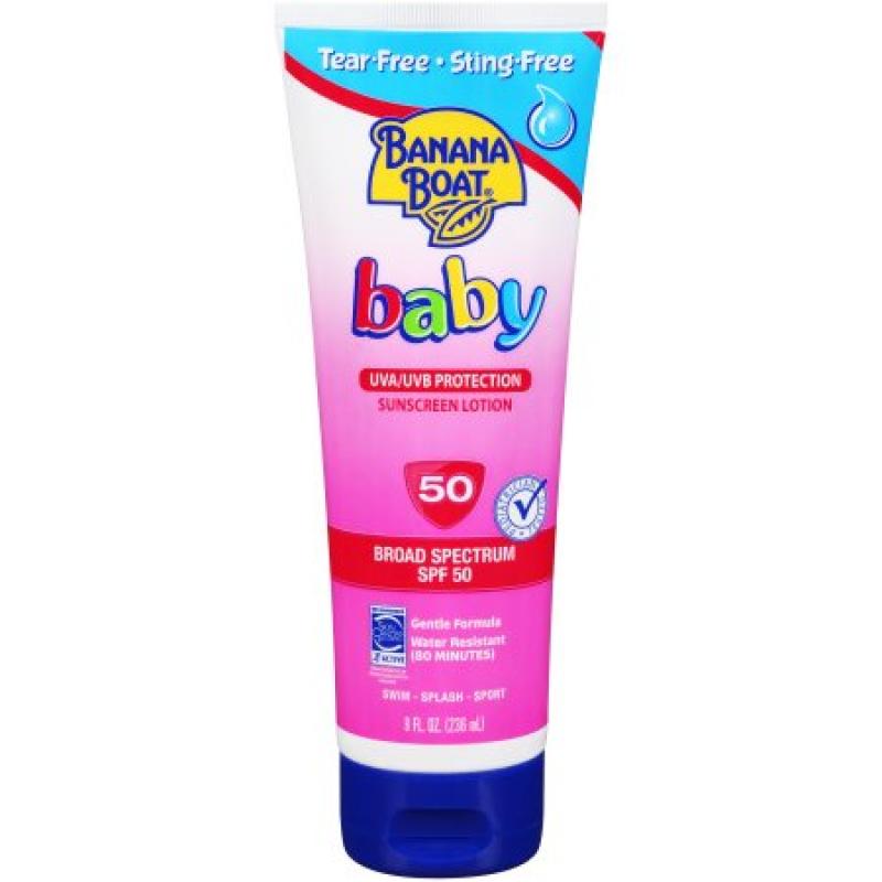 Banana Boat Baby Tear-Free Sting-Free Lotion Sunscreen Broad Spectrum SPF 50 - 8 Ounces