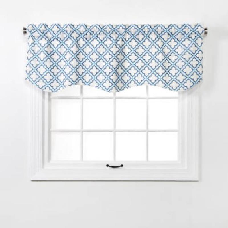Belle Maison Crystal Lined Embroidered Scalloped Valance