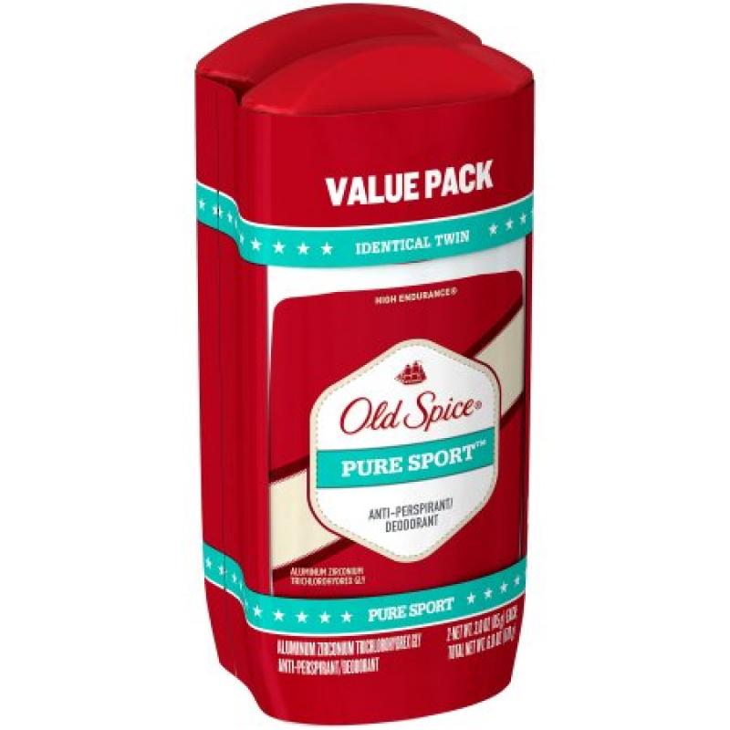 Old Spice High Endurance Invisible Solid Pure Sport Scent Men&#039;s Anti-Perspirant & Deodorant, 3 oz, 2 count