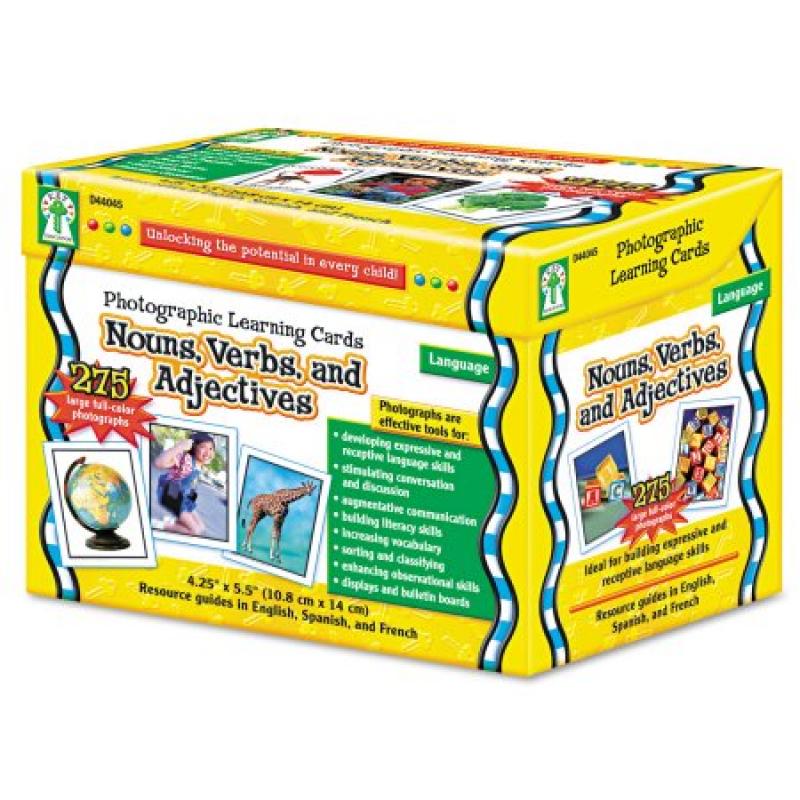Carson-Dellosa Publishing Photographic Learning Cards Boxed Set, Nouns/Verbs/Adjectives, Grades K-12