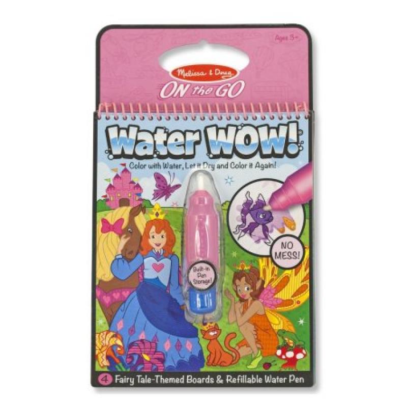 Melissa & Doug On the Go Water Wow! Color-Reveal Pad Activity Book - Fairy Tale, 4 Boards