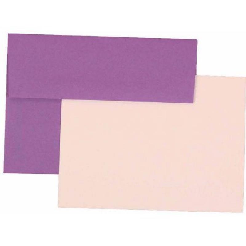 JAM Paper Recycled Personal Stationery Sets with Matching A6 Envelopes, Violet, 25-Pack