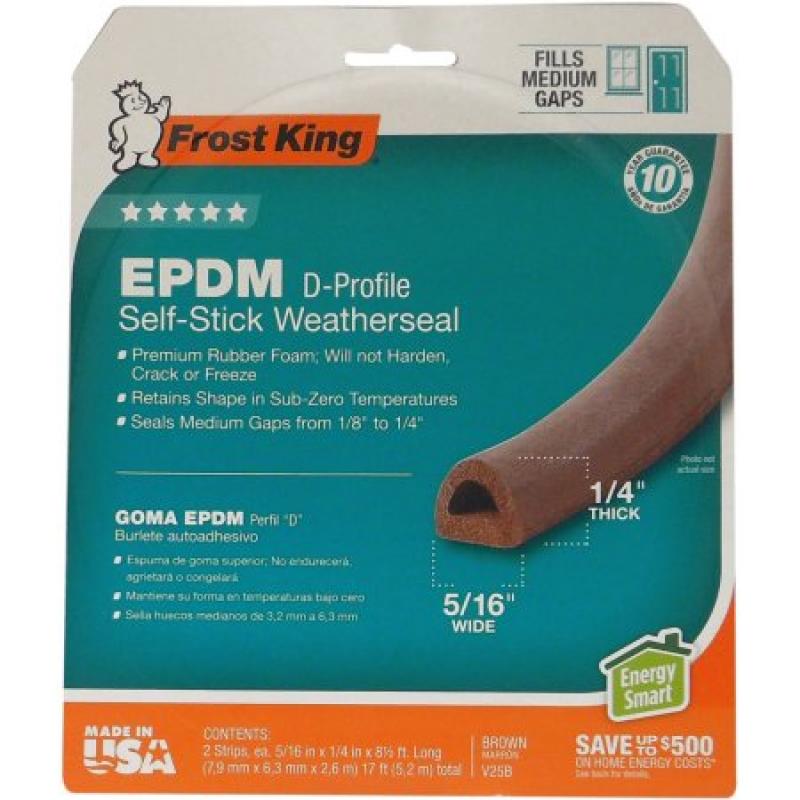 Frost King V25BA Extreme Rubber Weather-Strip Tape, Brown