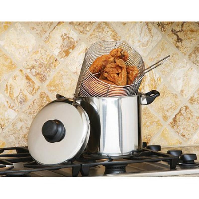 Cook Pro 6-Quart 18/10 Stainless Steel Stovetop Deep Fryer/Stock Pot